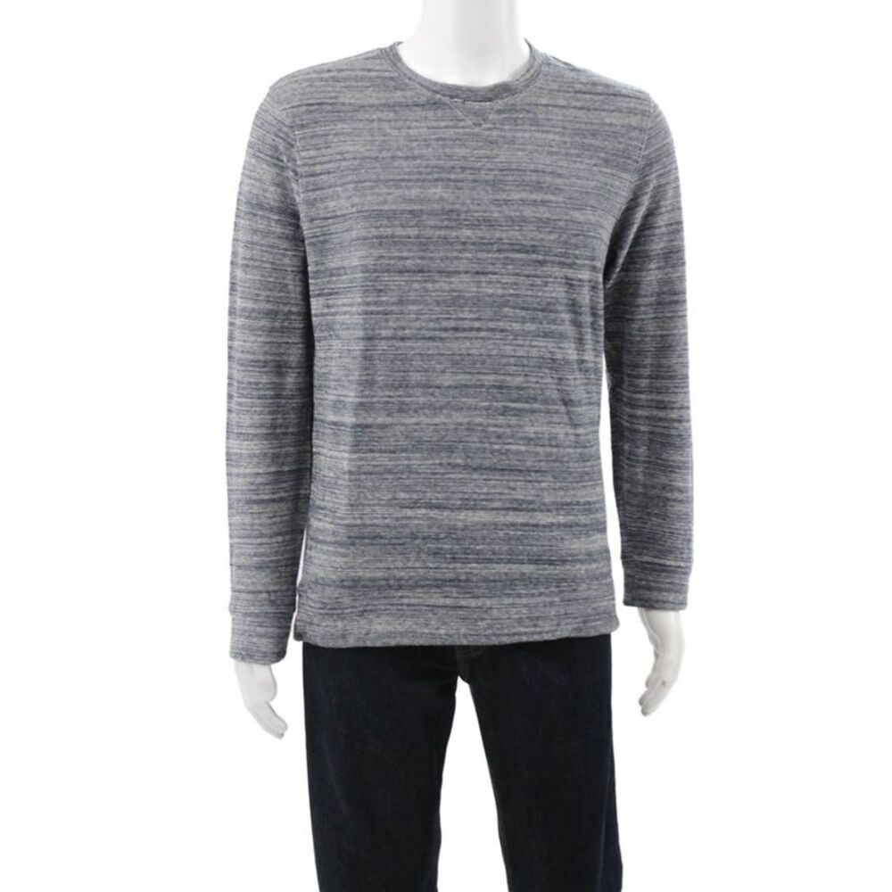 APC Mens Blue 100% Cotton Crewneck Solid Sweater Long Sleeve Size M